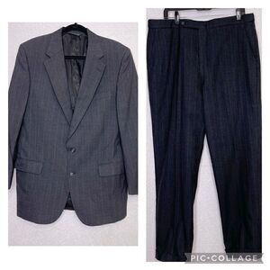 Burberry Vintage Pinstripe Suit Gray 41L